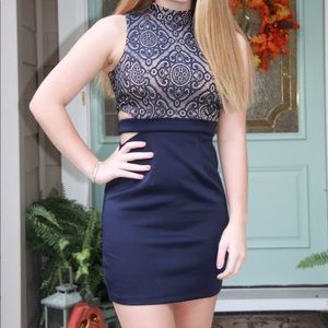 Tight homecoming/semi formal dress with cutouts